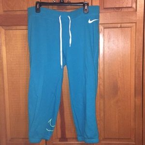 Blue nike ankle sweat pants